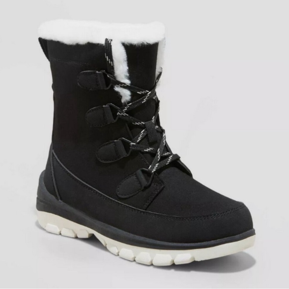 Women's Corie Shearling Hiker Winter Boots - Universal Thread Black 11